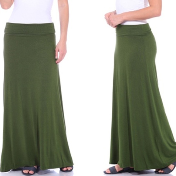 Libian Dresses & Skirts - LIBIAN Plus size Fold Over Waist Long Maxi Skirt